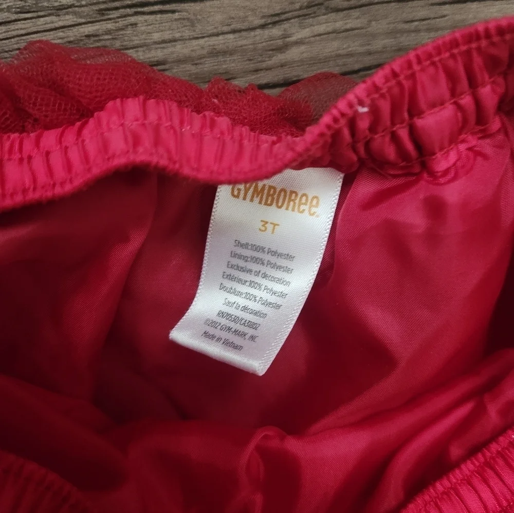 Gymboree 3T Vibrant Red Multi Layered Tulle Tutu Skirt